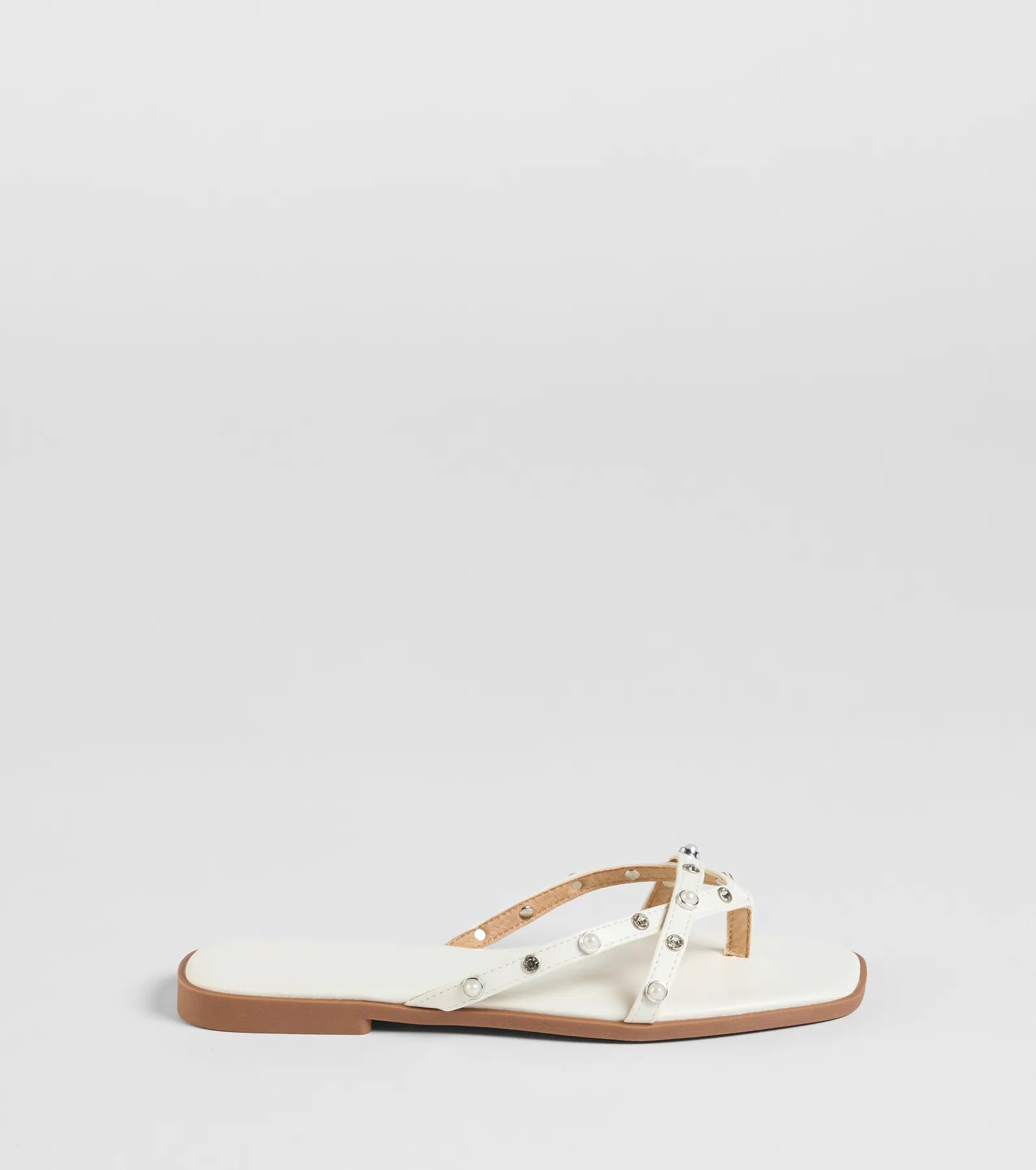 Stylishly Glam Strappy Rhinestone Pearl Sandals