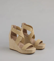 Sun Soaked Espadrille Strappy Wedges