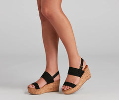 Pop The Cork Sling Back Wedges