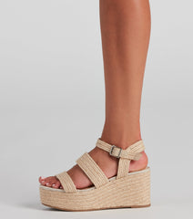 Summer Daze Straw Platform Wedges