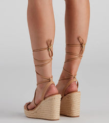 Spring Things Lace-Up Espadrille Wedges
