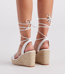 Spring Step Espadrille Lace-Up Wedges