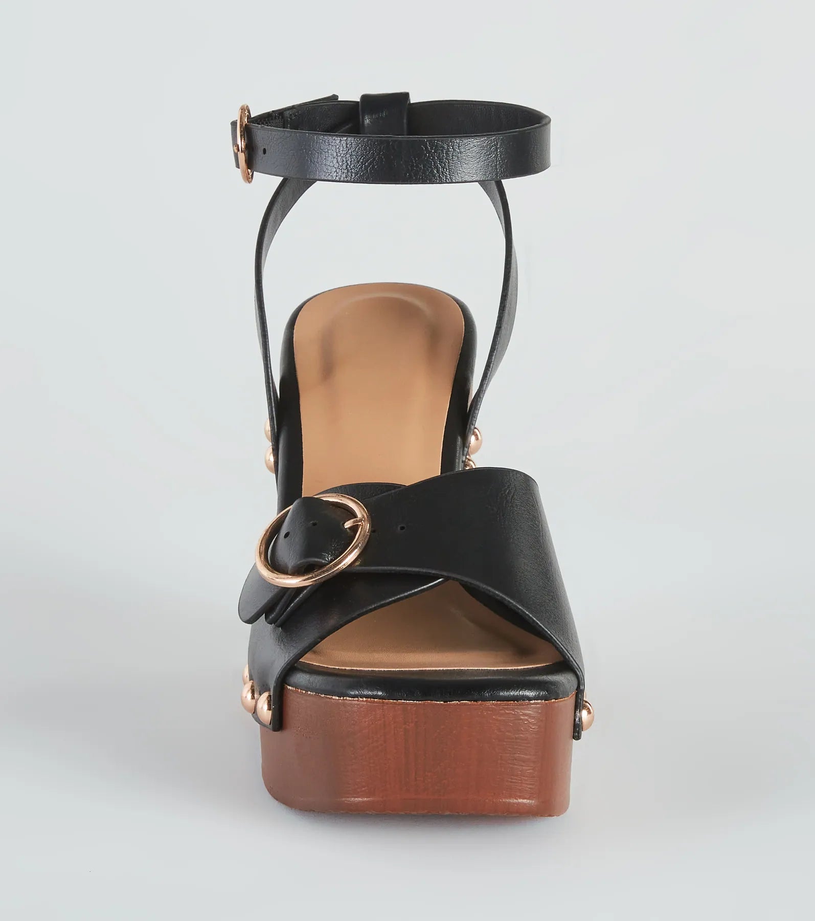 Away This Weekend Buckle Platform Wedges