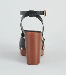 Away This Weekend Buckle Platform Wedges