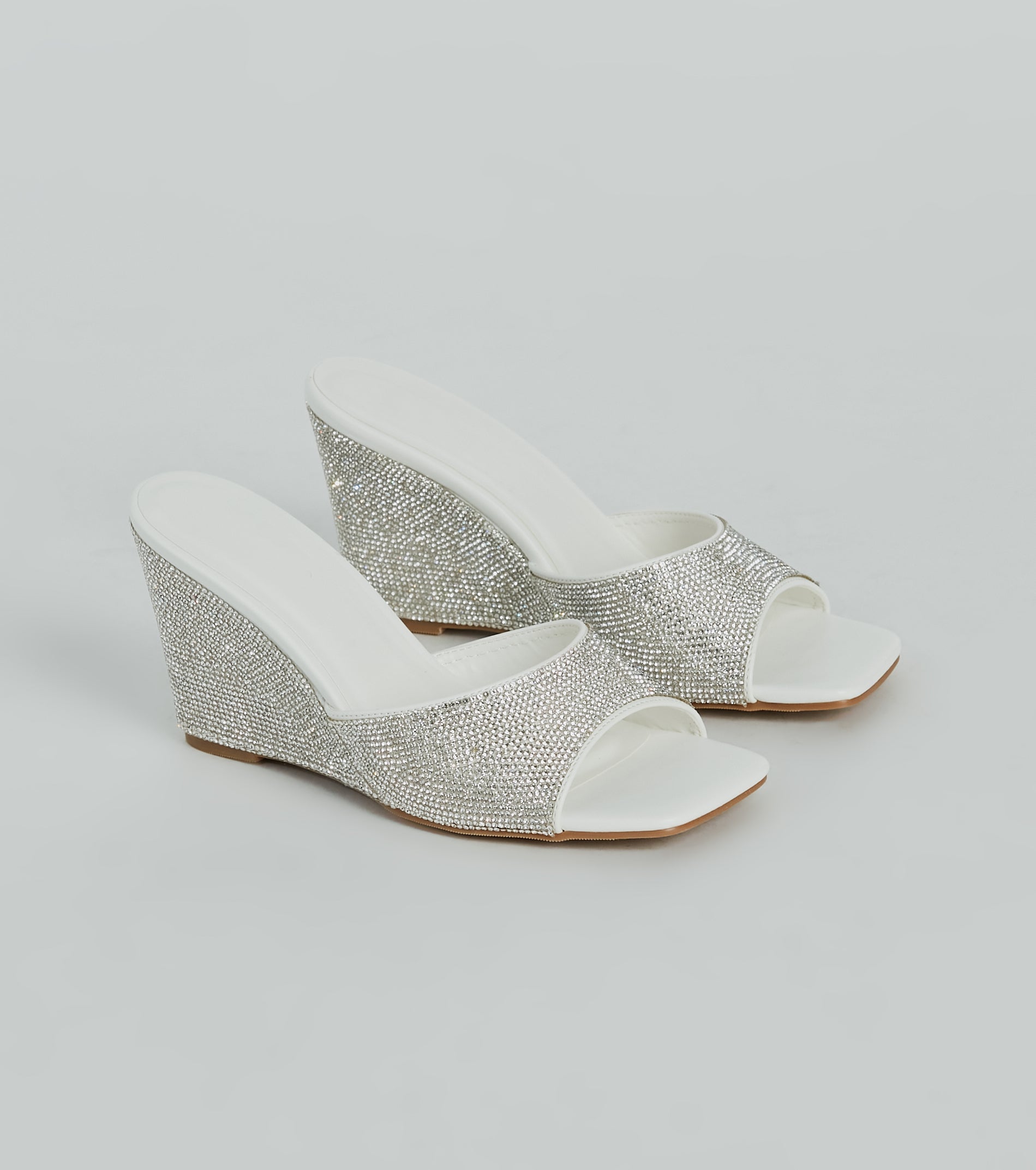 All Star Glitz Rhinestone Square Toe Wedges