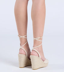 Chase The Sun Lace-Up Espadrille Wedges