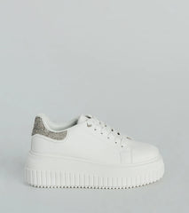 Glam Girl Sparkle Faux Leather Rhinestone Sneakers