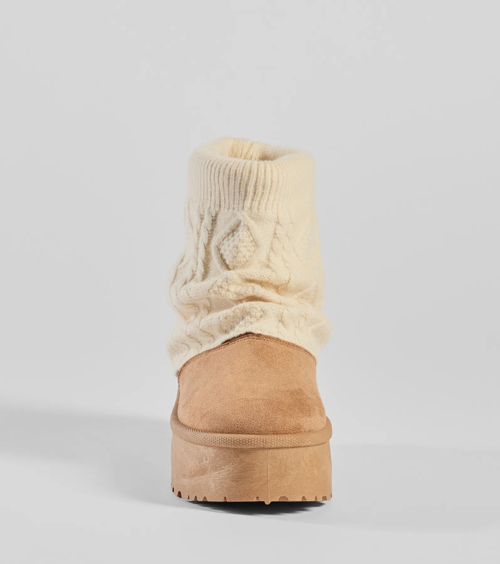 Cozy Vibes Cable Knit Platform Slippers