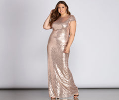 Plus Sivan Glam Sequin Dress