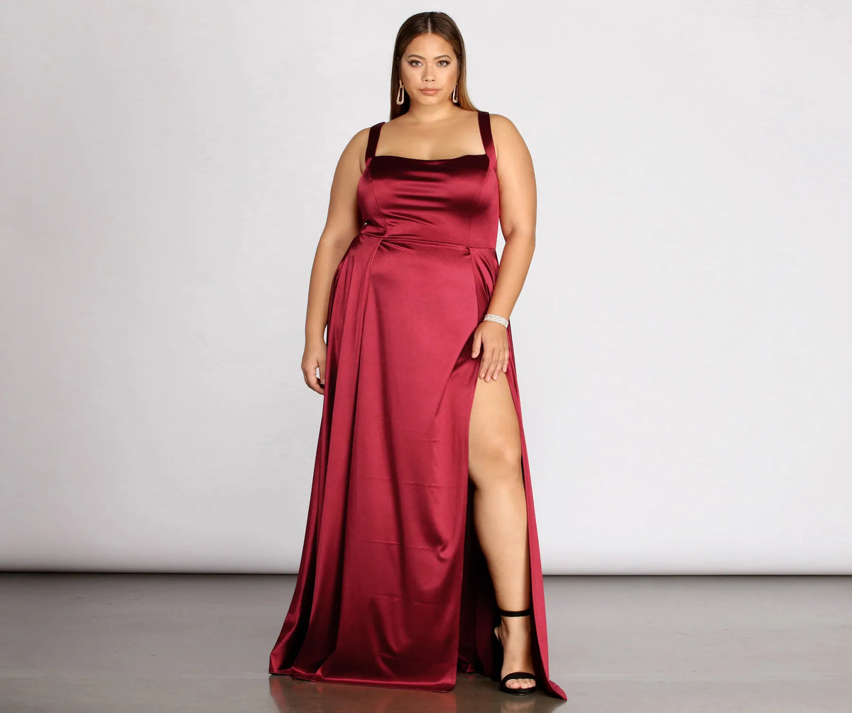 Plus Eve Double Slit Formal Dress