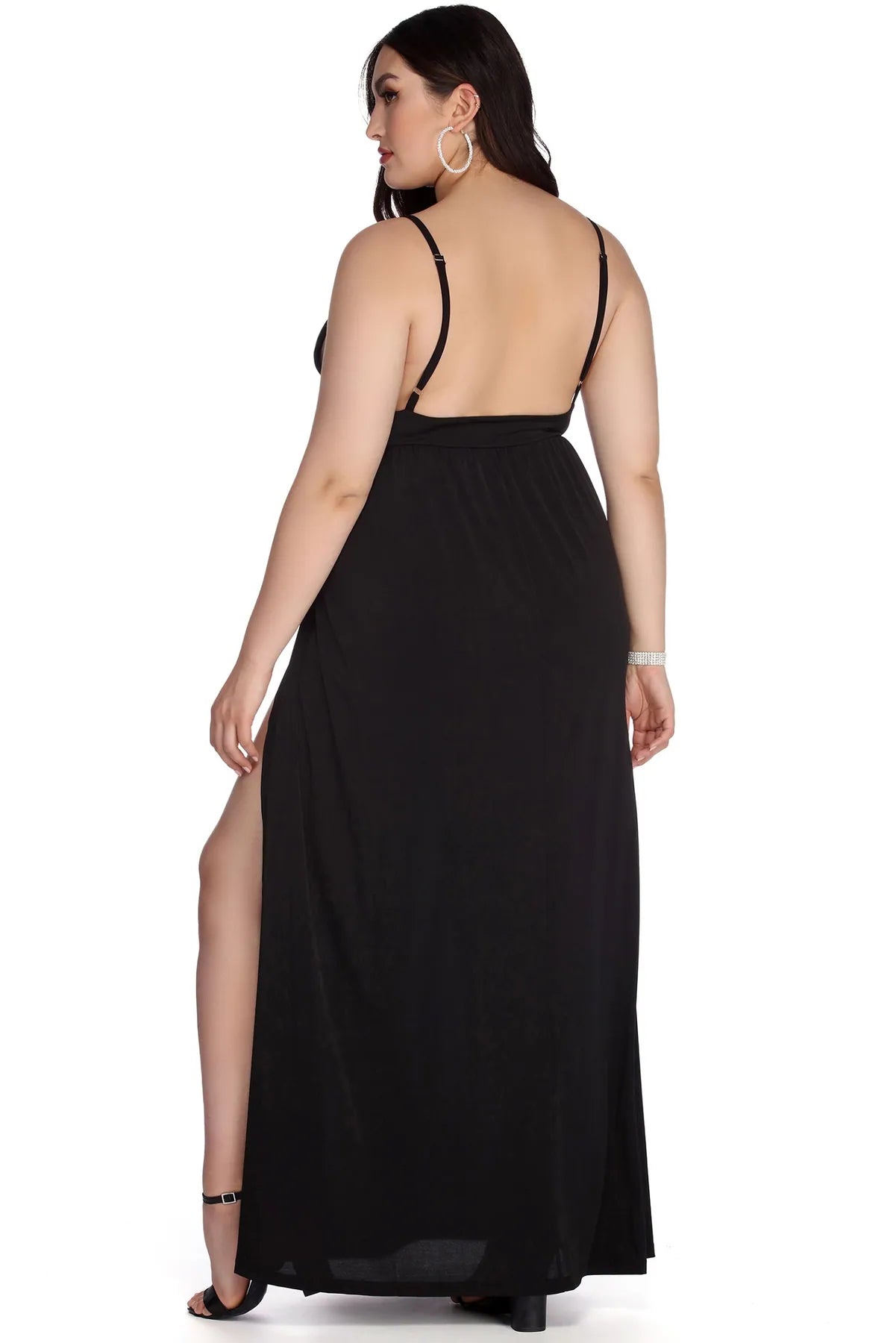 Plus Galilea Formal High Slit Dress