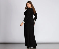 Plus Athena Formal Asymmetrical Pearl Dress