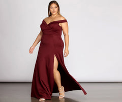 Plus Lucy Formal High Slit Dress