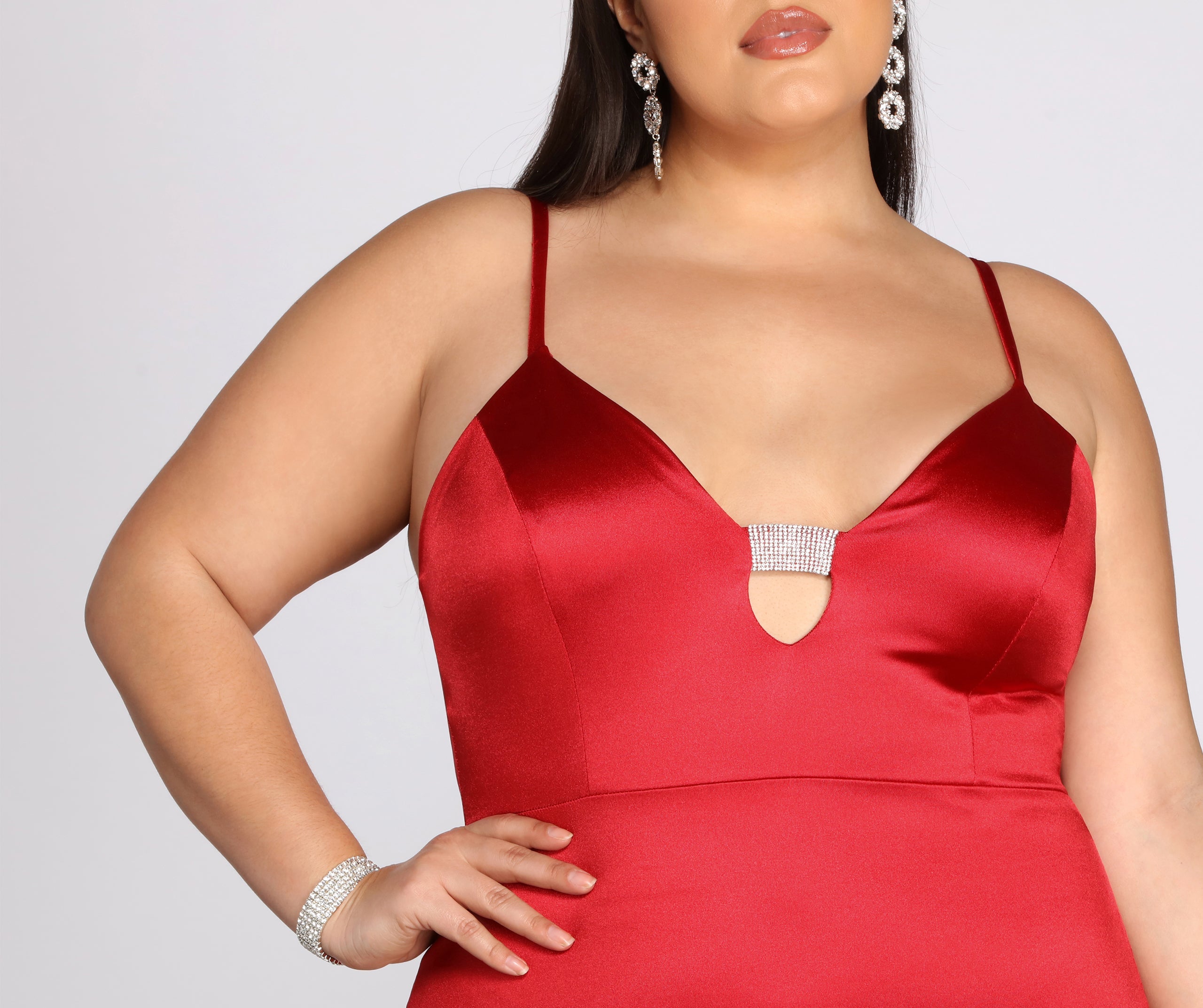 Plus Rhine It Up Satin Mini Dress