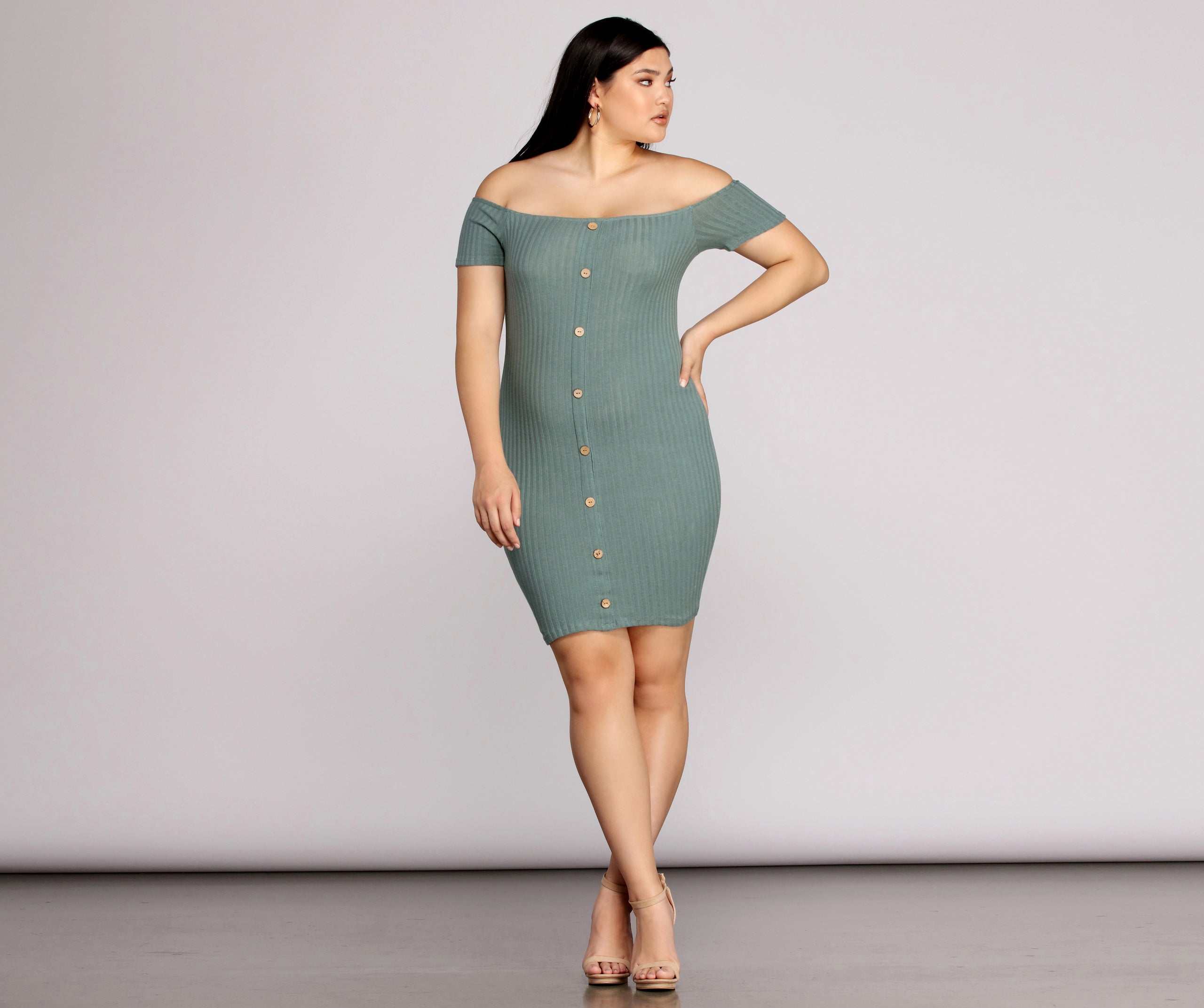 Plus Thrill Of Knit Ribbed Dress